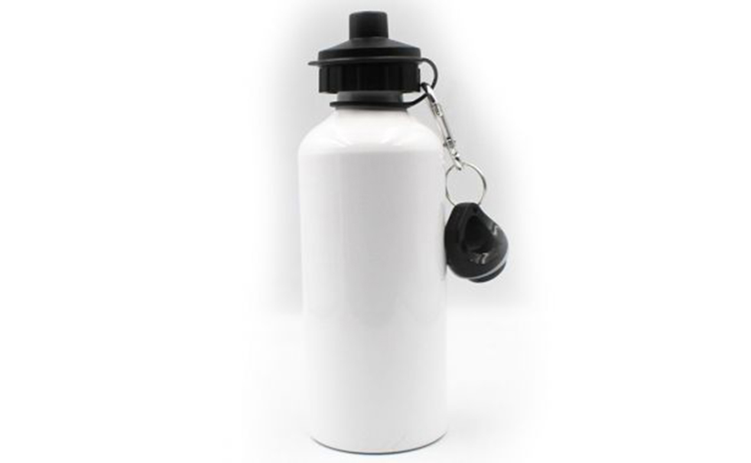 Aluminium bottle 600ml 2 lid white