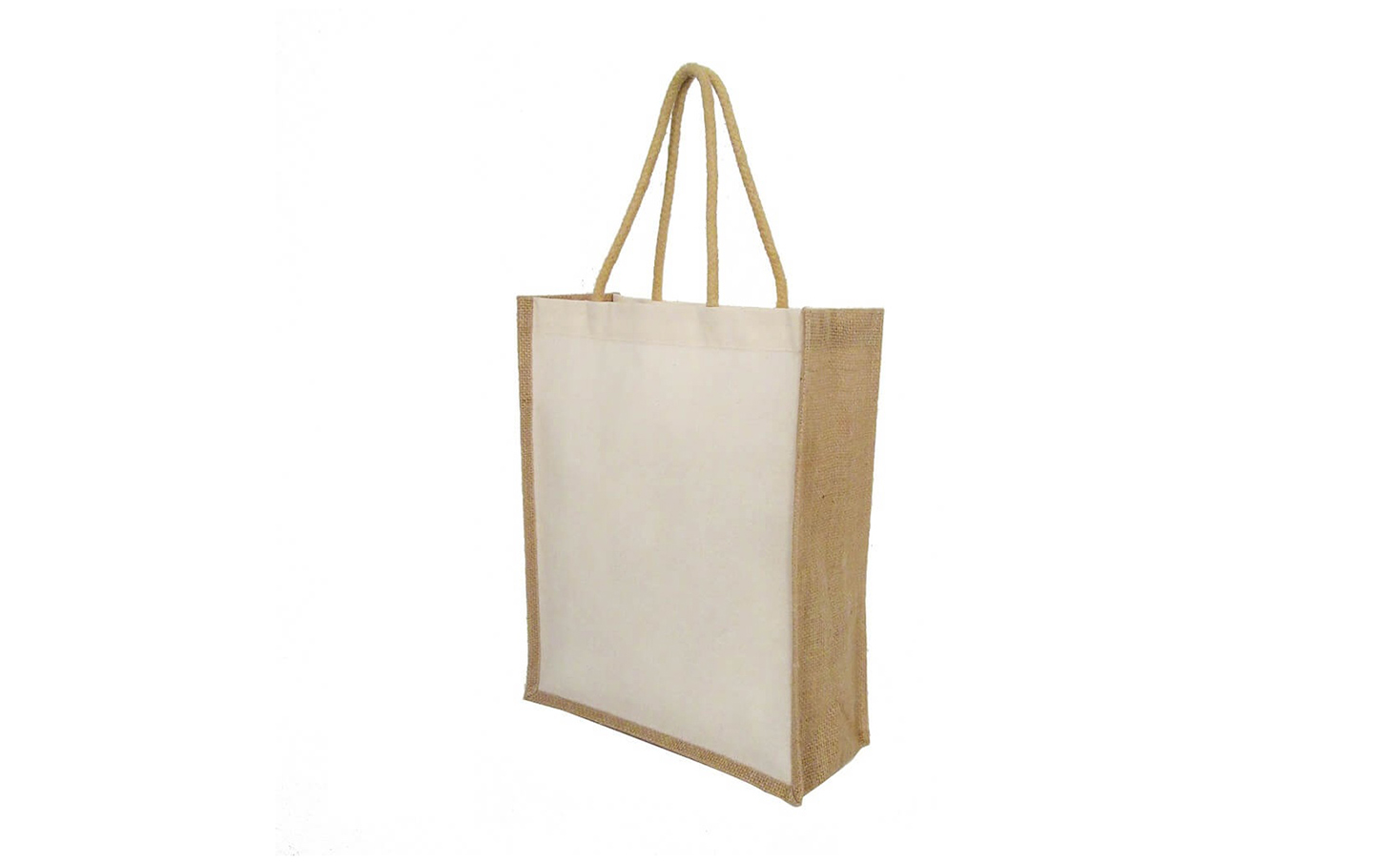 Eco-neutral Cotton Shopping Bag With Jute Gusset