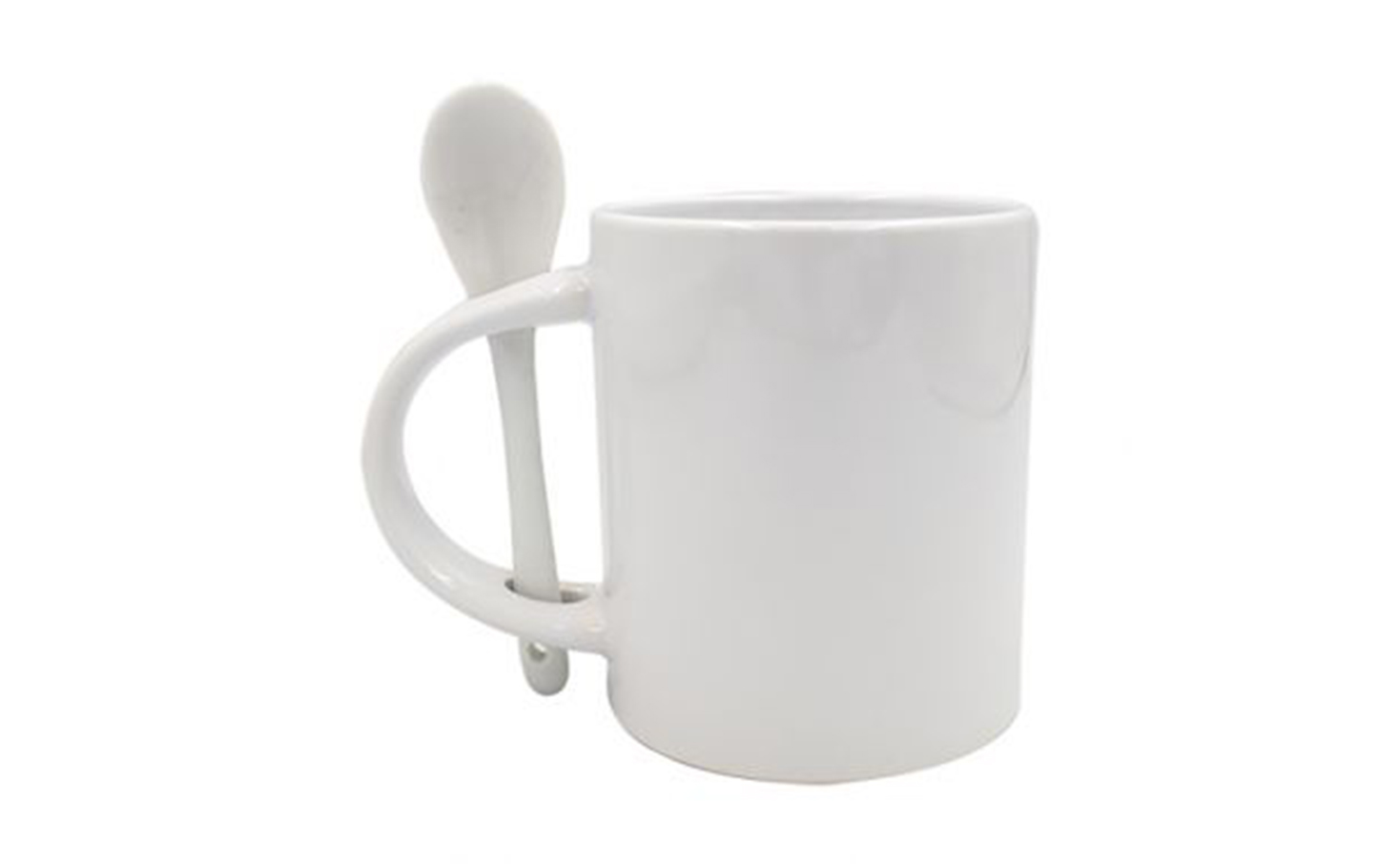 11oz Mug, Ceramic Material, Sublimation Coated, Regular Mug Shape with Spoon