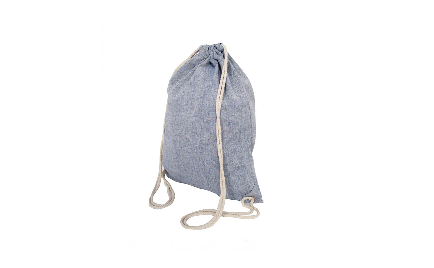 Eco-neutral Chambray Cotton Drawstring Bag – Blue