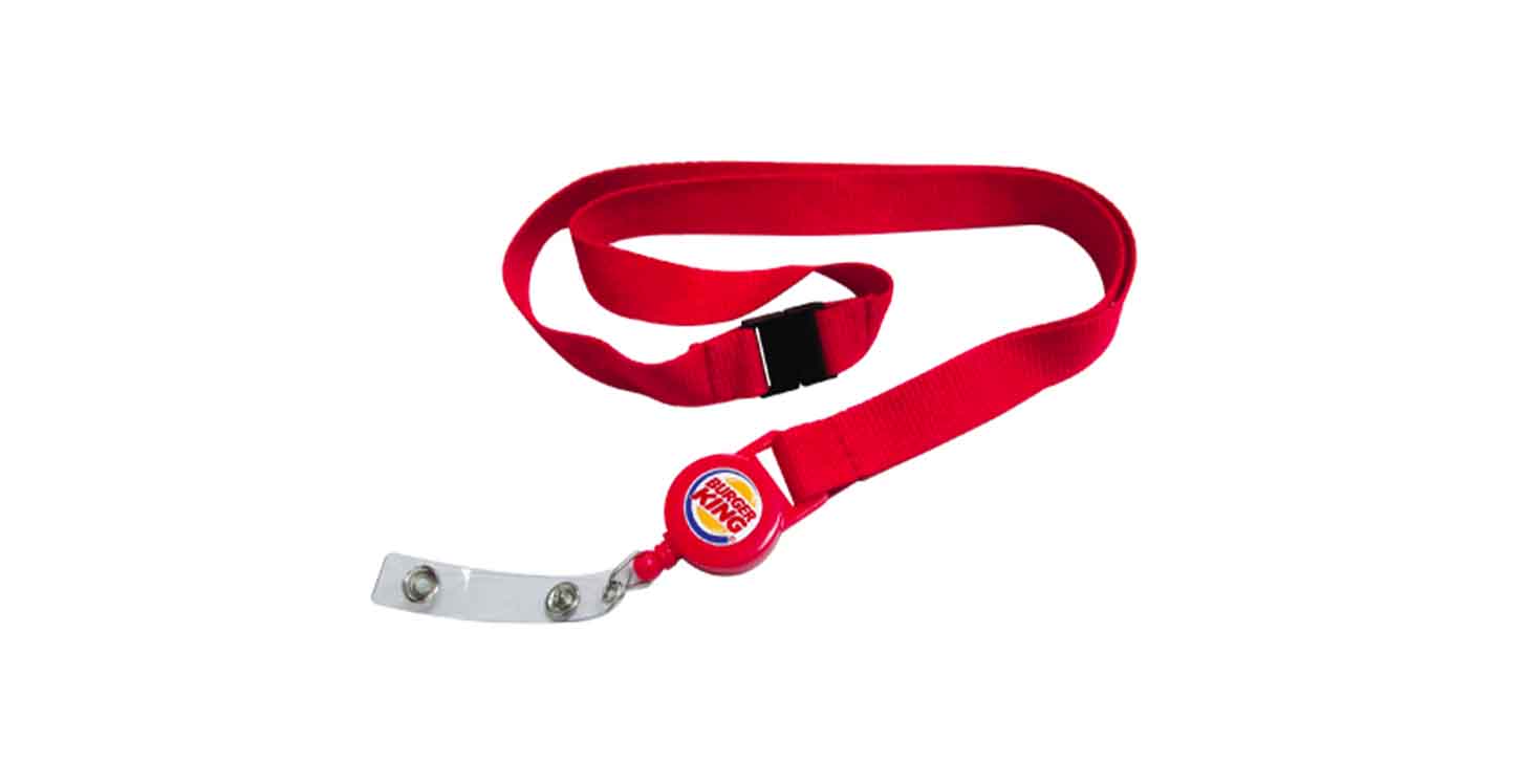 Lanyard with Reel Badge Red
