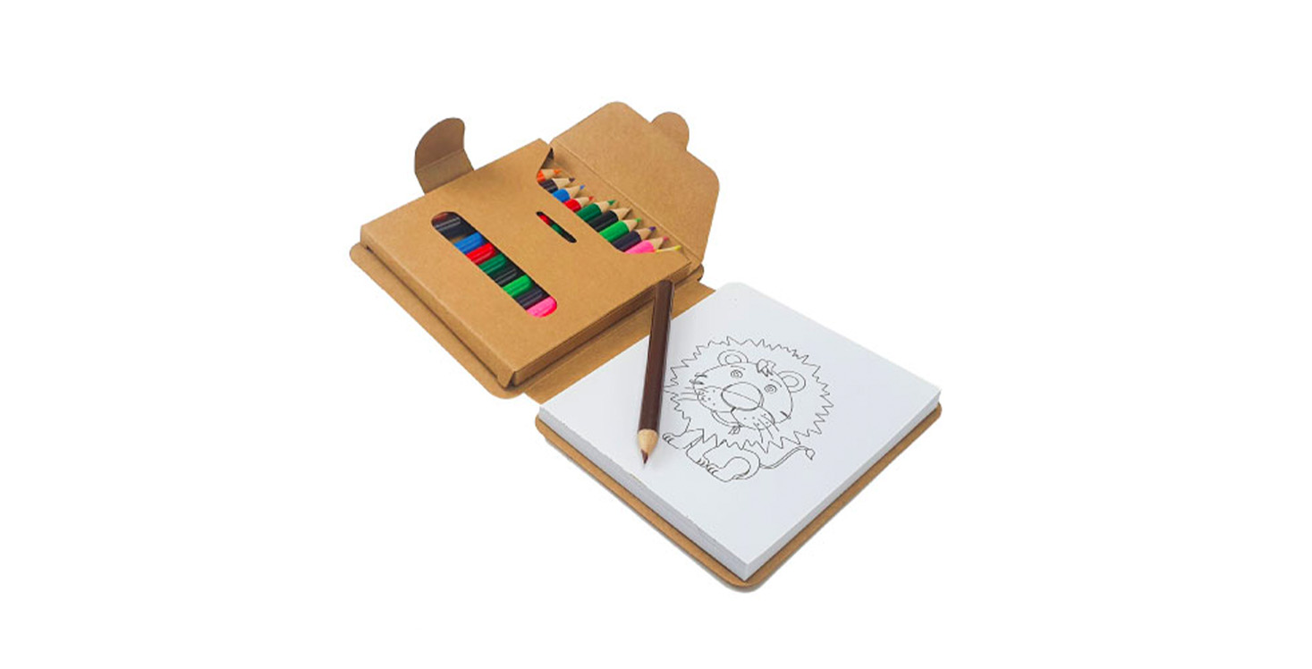 Eco-Friendly Drawing Pad with Coloured Pencils