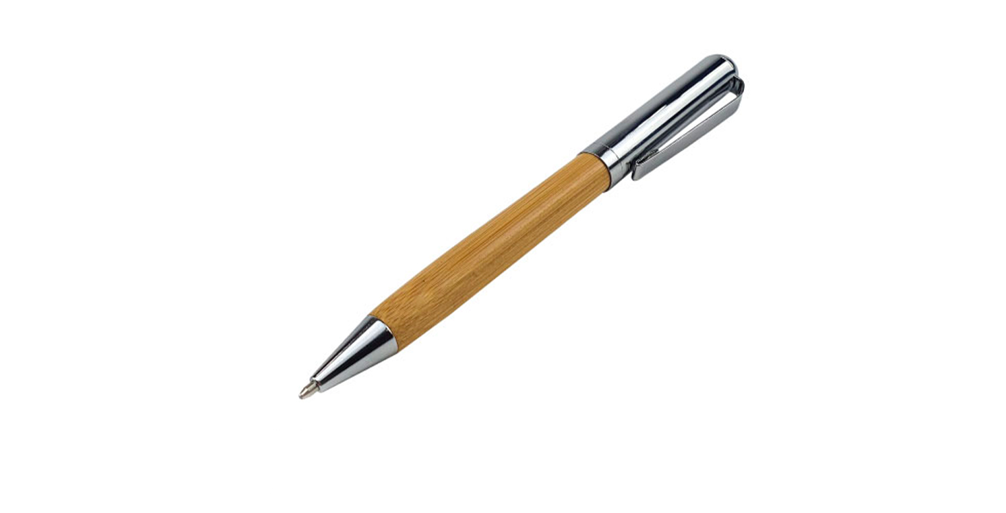 Chrome and Bamboo Metal Pen