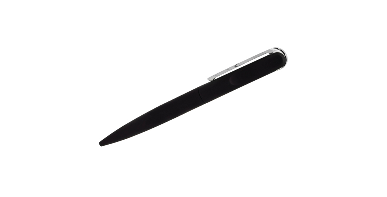 Rubberised Metal Pen with Silver Plated Clip