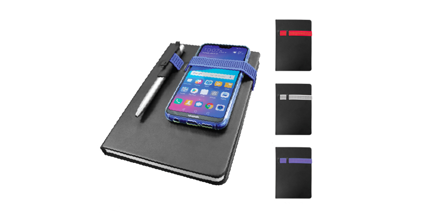 Promotional A5 Size Notebooks with Pen and Mobile Holder
