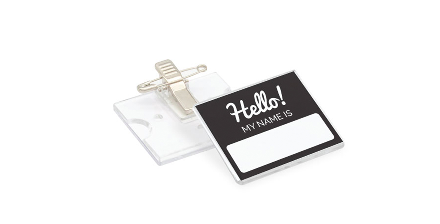 Reusable Insert Name Badges – Material: Acrylic Full Size: 50 x 40 mm